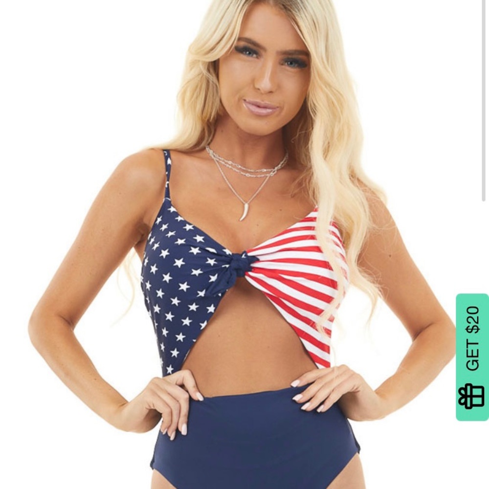 American Flag One Piece Bathing Suit